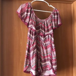 Rue 21 off the shoulder, patterned romper